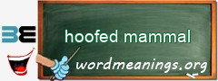 WordMeaning blackboard for hoofed mammal
